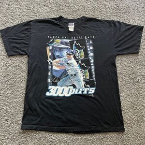 Vintage 1999 Tampa Bay Devil Rays Wade Boggs 3000 Hits T‎ Shirt Black MLB Sz XL